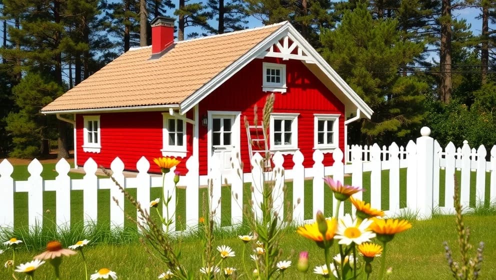 Röda huset photos som fångar svenskt kulturarv